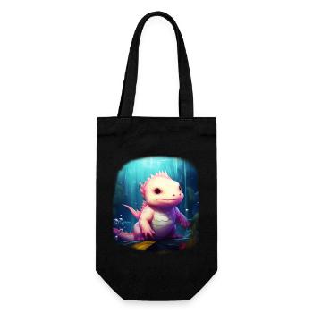 Axolotl - Geschenkbeutel für Flaschen - Schwarz - Vorne