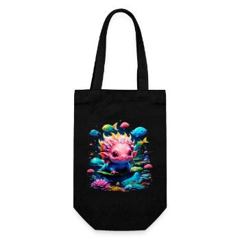 Axolotl - Geschenkbeutel für Flaschen - Schwarz - Vorne