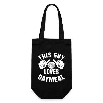 This guy loves oatmeal - Gift Bag for Bottles - black - Front