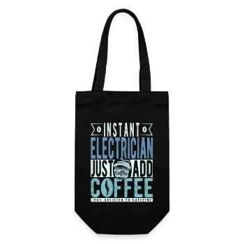 Instant-Elektriker fügen Sie einfach Kaffee hinzu - Geschenkbeutel für Flaschen - Schwarz - Vorne