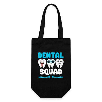 Dental Squad Zahnarzt Zahnmedizin Zahnärzte - Geschenkbeutel für Flaschen - Schwarz - Vorne
