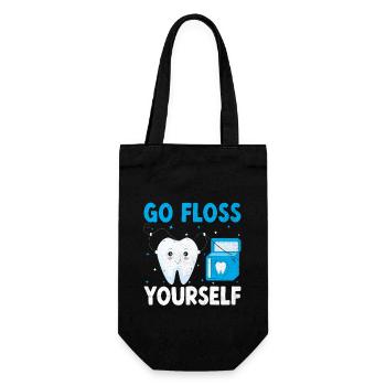 Allez utiliser la soie dentaire vous-même Dentiste Dentiste dentaire - Sac à bouteille - noir - Devant