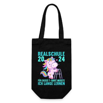 Realschule Junge Mädchen Realschule 2024 - Geschenkbeutel für Flaschen - Schwarz - Vorne