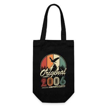 Original 2006 Vintage Retro Birthday Gift - Gift Bag for Bottles - black - Front