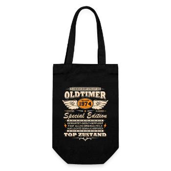 Vintage Vintage 1974 Birthday Gift - Gift Bag for Bottles - black - Front