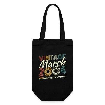 March 2004 Vintage Retro Birthday Gift - Gift Bag for Bottles - black - Front