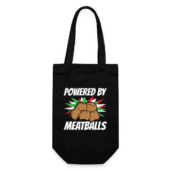 Powered By Meatballs Italian Cuisine Gift - Gift Bag for Bottles - black - Front