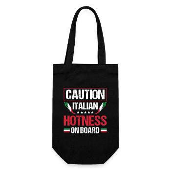 Italian Hotness On Board Italien Nationalität - Geschenkbeutel für Flaschen - Schwarz - Vorne