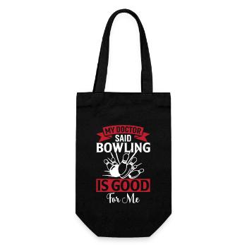 Mein Arzt sagte, Bowling sei gut für mich - Geschenkbeutel für Flaschen - Schwarz - Vorne