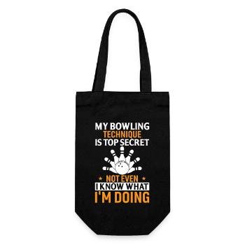 Ma technique de bowling est top secrète, même moi je ne sais pas - Sac à bouteille - noir - Devant