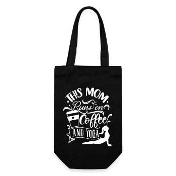 This Mom runs on Coffee and Yoga - Gift Bag for Bottles - black - Front