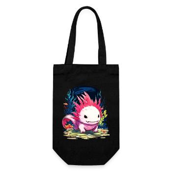 Axolotl - Geschenkbeutel für Flaschen - Schwarz - Vorne