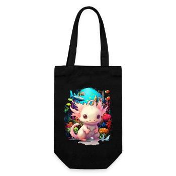 Axolotl - Geschenkbeutel für Flaschen - Schwarz - Vorne