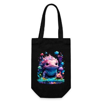 Axolotl - Geschenkbeutel für Flaschen - Schwarz - Vorne