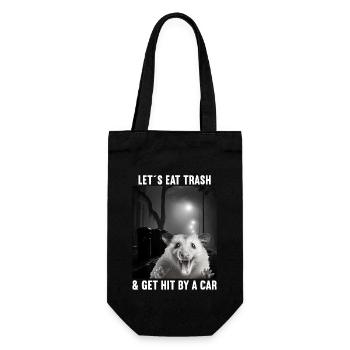 Lets eat Trash and get hit by a Car Opossum Possum - Gift Bag for Bottles - black - Front