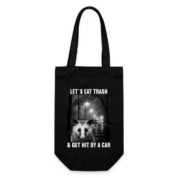 Lets eat Trash and get hit by a Car Opossum Possum - Gift Bag for Bottles - black - Front
