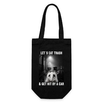 Lets eat Trash and get hit by a Car Opossum Possum - Gift Bag for Bottles - black - Front