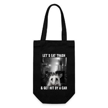Lets eat Trash and get hit by a Car Opossum Possum - Gift Bag for Bottles - black - Front