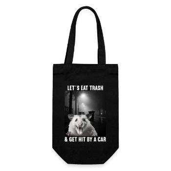 Lets eat Trash and get hit by a Car Opossum Possum - Gift Bag for Bottles - black - Front