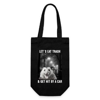 Lets eat Trash and get hit by a Car Opossum Possum - Gift Bag for Bottles - black - Front