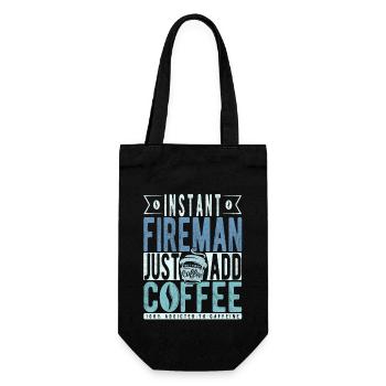 Instant-Feuerwehrmann Fügen Sie einfach Kaffee hinzu - Geschenkbeutel für Flaschen - Schwarz - Vorne