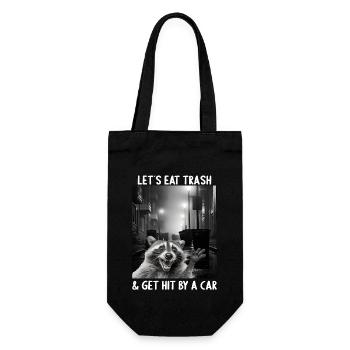 Lets eat Trash and get hit by a Car Raccoon - Gift Bag for Bottles - black - Front