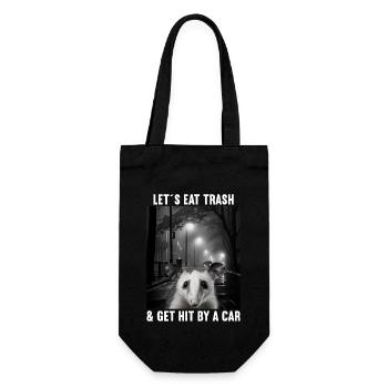Lets eat Trash and get hit by a Car Opossum Possum - Gift Bag for Bottles - black - Front