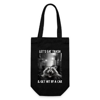 Lets eat Trash and get hit by a Car Raccoon - Gift Bag for Bottles - black - Front