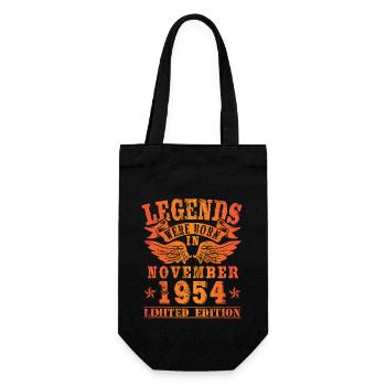 Legends were born in November 1954 Geburtstag - Geschenkbeutel für Flaschen - Schwarz - Vorne