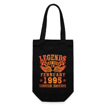 Legends were born in Februar 1995 Geburtstag - Geschenkbeutel für Flaschen - Schwarz - Vorne