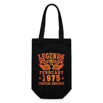 Legends were born in February 1975 Birthday - Gift Bag for Bottles - black - Front