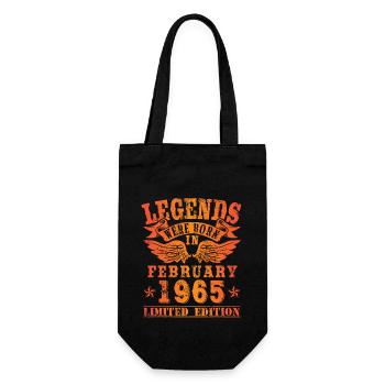 Legends were born in Februar 1965 Geburtstag - Geschenkbeutel für Flaschen - Schwarz - Vorne