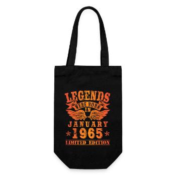 Legends were born in Januar 1965 Geburtstag - Geschenkbeutel für Flaschen - Schwarz - Vorne