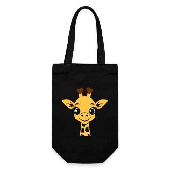 Kopf der Giraffe - Geschenkbeutel für Flaschen - Schwarz - Vorne
