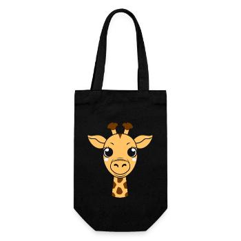 Kopf der Giraffe - Geschenkbeutel für Flaschen - Schwarz - Vorne