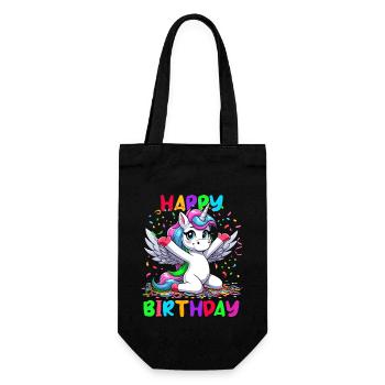 Birthday Unicorn Happy Birthday Kids Confetti - Gift Bag for Bottles - black - Front