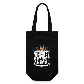 Whiskey Is My Spirit Animal T-Shirt - Funny Drink - Gift Bag for Bottles - black - Front