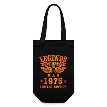 Legends were born in May 1975 Birthday - Gift Bag for Bottles - black - Front