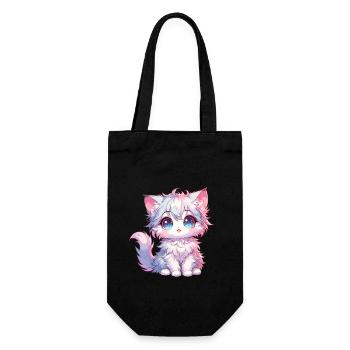 Anime Baby Cat - Gift Bag for Bottles - black - Front