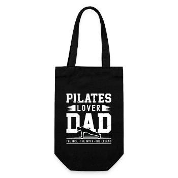 Pilates Lover Dad The Idol The Myth Pilates Coach - Geschenkbeutel für Flaschen - Schwarz - Vorne