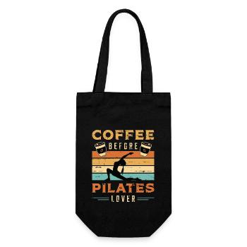 Pilates Lover Coffee Pilates Class Coffee Lover - Geschenkbeutel für Flaschen - Schwarz - Vorne