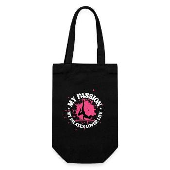 Pilates Lover My Passion My Pilates Meditation - Geschenkbeutel für Flaschen - Schwarz - Vorne