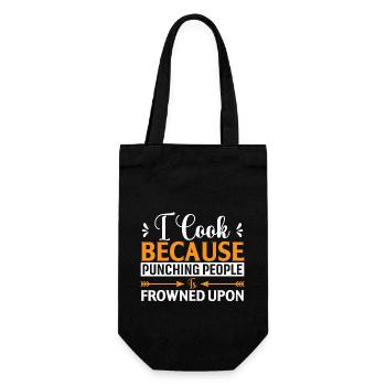 Je cuisine parce que frapper les gens est mal vu - Sac à bouteille - noir - Devant