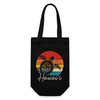 Hawaii Aloha Hawaiian Souvenir - Gift Bag for Bottles - black - Front