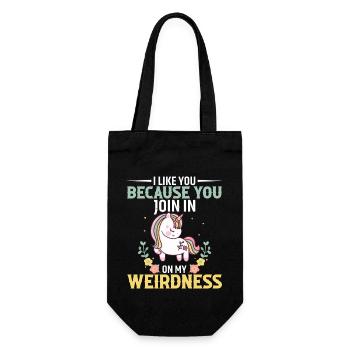I Like You Because You Join In On My Weirdness - Gift Bag for Bottles - black - Front