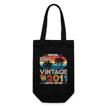 Vintage 2011 Birthday Gift - Gift Bag for Bottles - black - Front