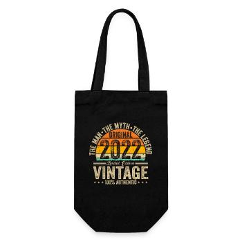 Original 2022 Jahrgang Vintage Retro - Geschenkbeutel für Flaschen - Schwarz - Vorne