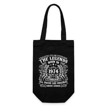 Février 1974 anniversaire 1974 Février année - Sac à bouteille - noir - Devant