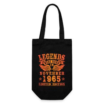 Legends were born in November 1965 Geburtstag - Geschenkbeutel für Flaschen - Schwarz - Vorne