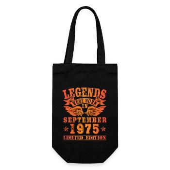 Legends were born in September 1975 Birthday - Gift Bag for Bottles - black - Front